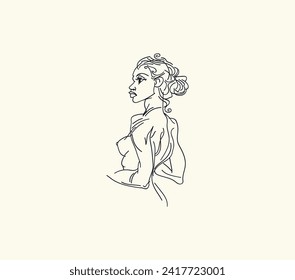 Minimalist elegance: single-line girl body shapes art captures feline grace in a stroke. Simplicity and charm in every line.