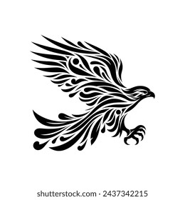 Minimalist Elegance Vector Illustration of Silhouetted Falcon Symbol Logo Icon