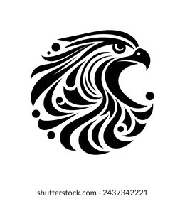 Minimalist Elegance Vector Illustration of Silhouetted Falcon Symbol Logo Icon