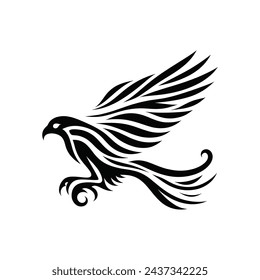 Minimalist Elegance Vector Illustration of Silhouetted Falcon Symbol Logo Icon