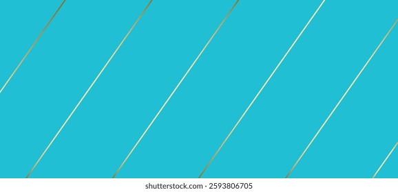 A minimalist and elegant abstract background featuring a bright cyan-blue base with diagonal gold lines running across the composition