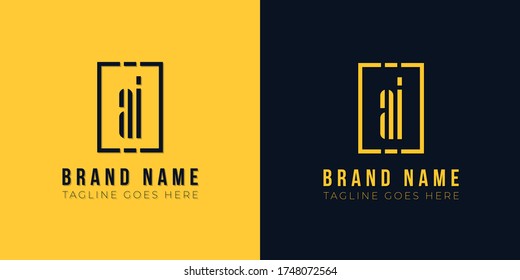 Minimalist elegant abstract initial letter AI logo.