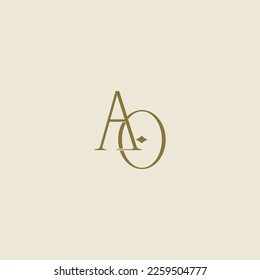 Minimalist and elegant AO letter with Serif style logo design vector. perfect for fashion, cosmetic, branding, and creative studio