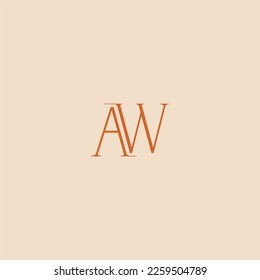 Minimalist and elegant AW letter with Serif style logo design vector. perfect for fashion, cosmetic, branding, and creative studio