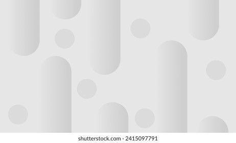 Minimalist elegant background in gray and white. Vector illustration with simple gradient. clear background with abstract pattern of cylinder and circles. Suitable for web, technology design, posters.