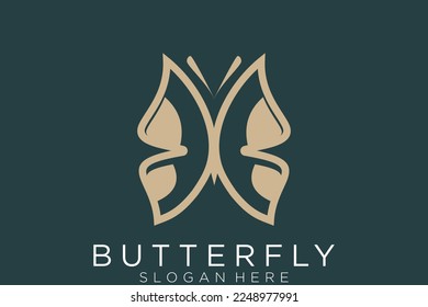 Minimalist elegant Butterfly logo design