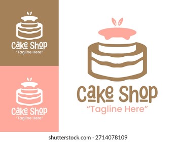 Un logotipo de pastel elegante y minimalista diseñado para panaderías boutique y negocios de postres premium.
