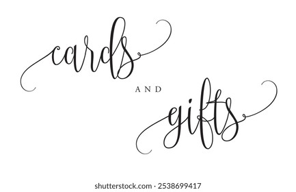 Minimalist and elegant cards and gifts wedding sign