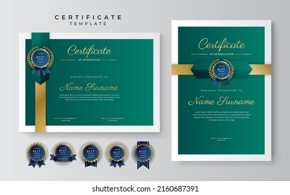 Minimalist elegant certificate template with abstract geometrics background border decoration. Suit for presentation, award certificate, diploma certificate