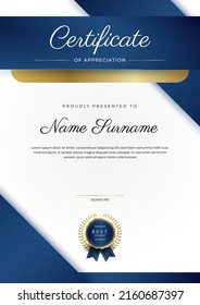 Minimalist elegant certificate template with abstract geometrics background border decoration. Suit for presentation, award certificate, diploma certificate