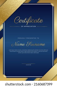 Minimalist elegant certificate template with abstract geometrics background border decoration. Suit for presentation, award certificate, diploma certificate