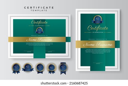 Minimalist elegant certificate template with abstract geometrics background border decoration. Suit for presentation, award certificate, diploma certificate