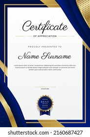 Minimalist elegant certificate template with abstract geometrics background border decoration. Suit for presentation, award certificate, diploma certificate
