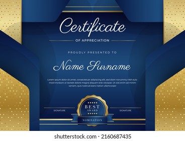 Plantilla de certificado elegante y minimalista con decoración de borde de fondo geométrico abstracto. Demanda de presentación, certificado de adjudicación, certificado de diploma