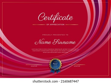 Minimalist elegant certificate template with abstract geometrics background border decoration. Suit for presentation, award certificate, diploma certificate