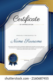 Minimalist elegant certificate template with abstract geometrics background border decoration. Suit for presentation, award certificate, diploma certificate
