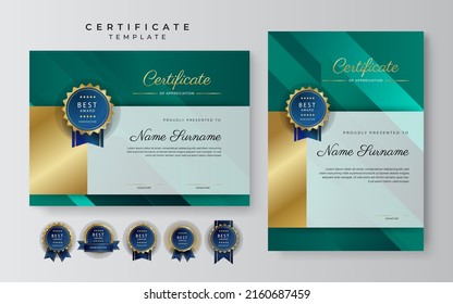 Plantilla de certificado elegante y minimalista con decoración de borde de fondo geométrico abstracto. Demanda de presentación, certificado de adjudicación, certificado de diploma