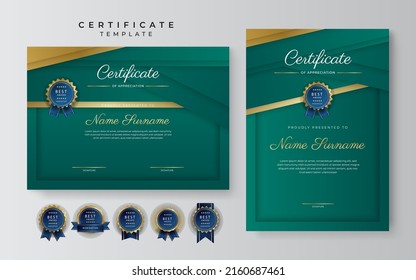 Minimalist elegant certificate template with abstract geometrics background border decoration. Suit for presentation, award certificate, diploma certificate