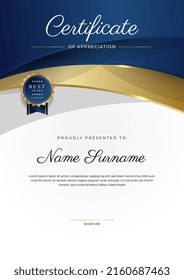 Minimalist elegant certificate template with abstract geometrics background border decoration. Suit for presentation, award certificate, diploma certificate