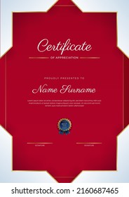 Minimalist elegant certificate template with abstract geometrics background border decoration. Suit for presentation, award certificate, diploma certificate