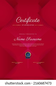 Minimalist elegant certificate template with abstract geometrics background border decoration. Suit for presentation, award certificate, diploma certificate