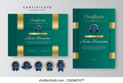 Minimalist elegant certificate template with abstract geometrics background border decoration. Suit for presentation, award certificate, diploma certificate