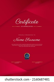Minimalist elegant certificate template with abstract geometrics background border decoration. Suit for presentation, award certificate, diploma certificate