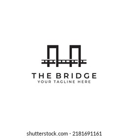 Logo minimalista y elegante de construcción de puentes creativos con un concepto moderno.