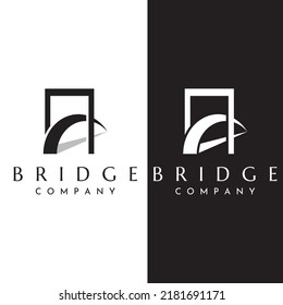 Minimalist and elegant creative bridge building logo with a modern concept.