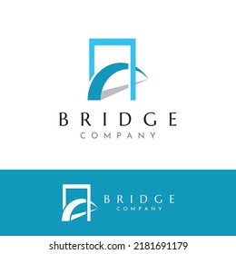 Minimalist and elegant creative bridge building logo with a modern concept.