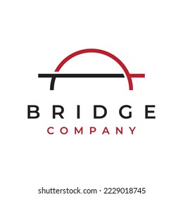 Minimalist and elegant creative bridge building logo with a modern concept.