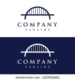 Minimalist and elegant creative bridge building logo with a modern concept.