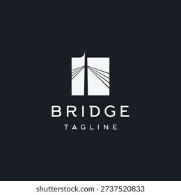 Minimalist and elegant creative bridge building logo with a modern concept.