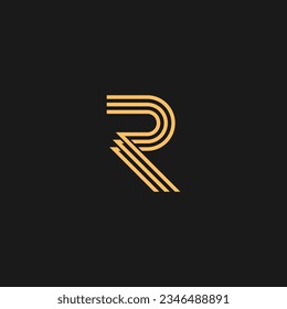 Minimalist and elegant design logo with letter R.