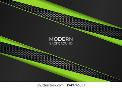 Minimalista elegante Diagonal Moderno Fondo de la Línea Verde con patrón hexagonal