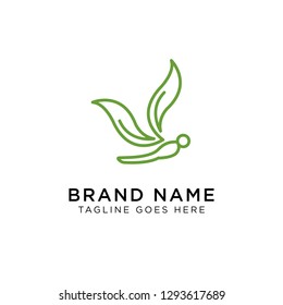 Minimalist elegant Dragonfly logo design with line art style