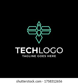 Minimalist elegant Dragonfly wings logo design with line art style