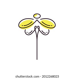 Minimalist elegant Dragonfly wings logo design with line art style