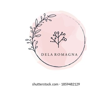 The minimalist, elegant, feminine, leaf, flowers logo designs template. Vector Logo