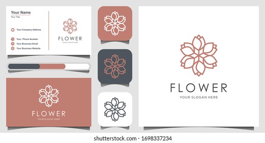 Minimalist elegant floral ornament logo design inspiration with line art style. Cosmetics, Spa, Beauty salon Decoration Boutique vector logo. icon and business card
