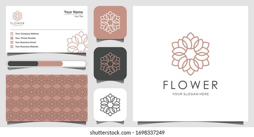 Minimalist elegant floral ornament logo design inspiration with line art style. Cosmetics, Spa, Beauty salon Decoration Boutique vector logo. icon and business card