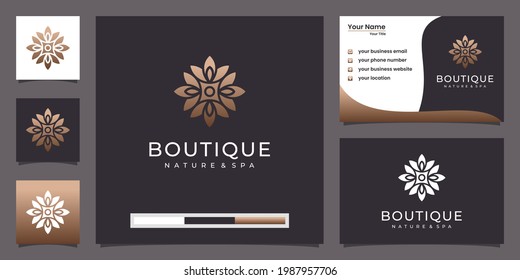 Minimalist elegant floral rose for beauty, cosmetics, yoga and spa. logo and business card