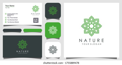 Minimalist elegant floral rose logo design with line art style. logos can be used for beauty, Cosmetics, yoga and spa. logo design and business card