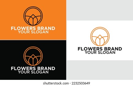 Minimalist elegant flower beauty with line art style