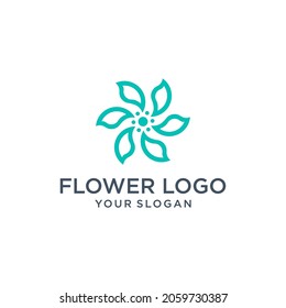 Minimalist elegant flower logo design for beauty cosmetics yoga and spa