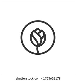 Minimalist elegant flower rose beauty, cosmetics, yoga and spa logo design inspiration