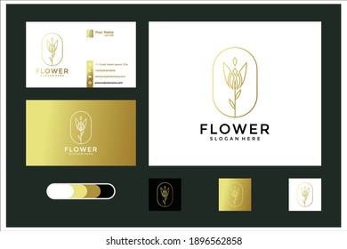 Minimalist elegant flower rose luxury beauty salon, fashion, skincare and business card