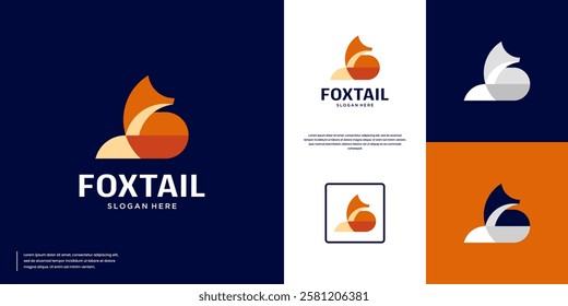 minimalist and elegant fox tail ,unique character , graphic design illustration.