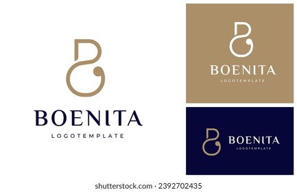 Minimalist Elegant Gold Initial Letter B Boutique Luxury for Clothing Fashion Beauty Logo Design
