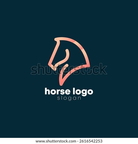 minimalist elegant horse head simple logo vector